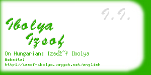 ibolya izsof business card